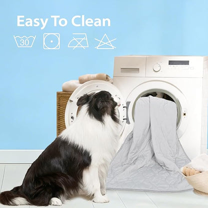 Cooling Blanket for Dogs - Q-MAX>0.4, Lightweight Pet Throw Blanket Furniture Protector, Breathable Fill and Soft Washable Cooling Mat for Summer, Grey, 60x80
