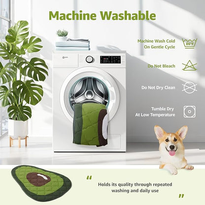 LOOBANI Dog Cooling Mat 40"x28"- Cute Avocado Design Cooling Mat for Dogs (Cool & Warm Side), Waterproof Self-Cooling Mat for Crate, Floor, Car for Small Dogs, Cats, Pet Green 40"x28"