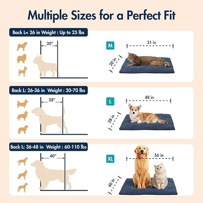 Vagascape Dog Heating Pad (48"x28") - Waterproof Electric Heated Mat & Pet Bed for Indoor and Outdoor Use, Chew Resistant Cord, Machine Washable Cover with Wheat Pattern Quilting, for Cats and Pets
