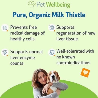 Pet Wellbeing Milk Thistle for Dogs - Organic Milk Thistle, Supports Healthy Liver Function & Detoxification - NASC Certified & Vet-Formulated - 4 oz Liquid