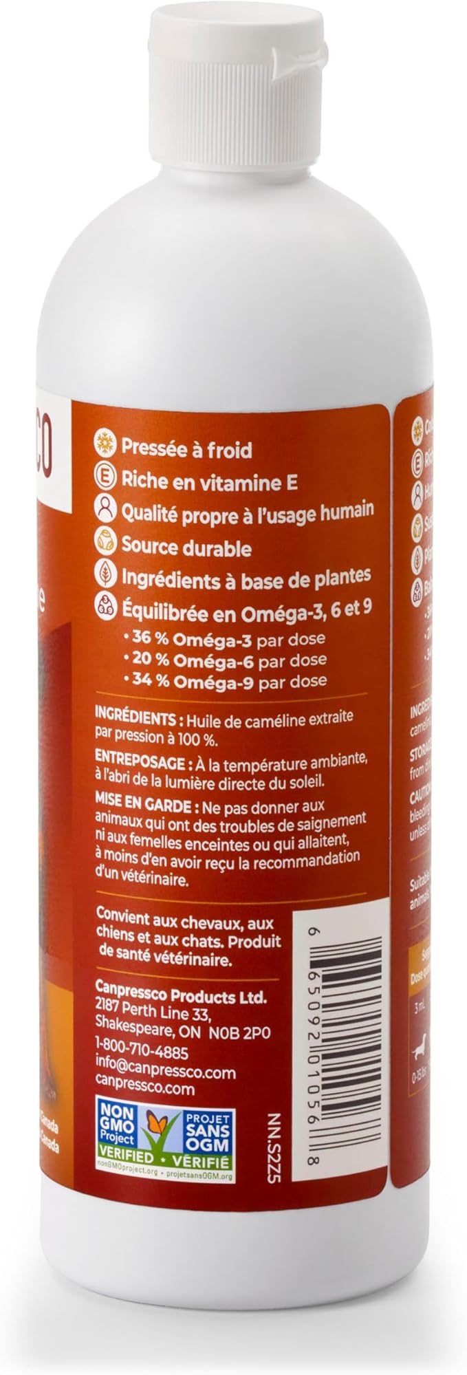Camelina Oil 500 ml Bottle | Omega 3 Oil Supplement for Equine, Canine and Feline Joint, Coat and Skin Health