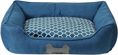 – Premium Dog or Cat Bed | Large Dog Bed Measures 30 x 23 x 7, Perfect for Pets up to 55 lbs. | 100% Polyester Pet Bed | Ocean Blue