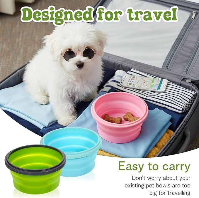 MAQUITA 6 Pcs Bowls with Lids Silicone Camping Food Storage Container Expandable Folding Salad Lunch Box Travel Container for Hiking Camping