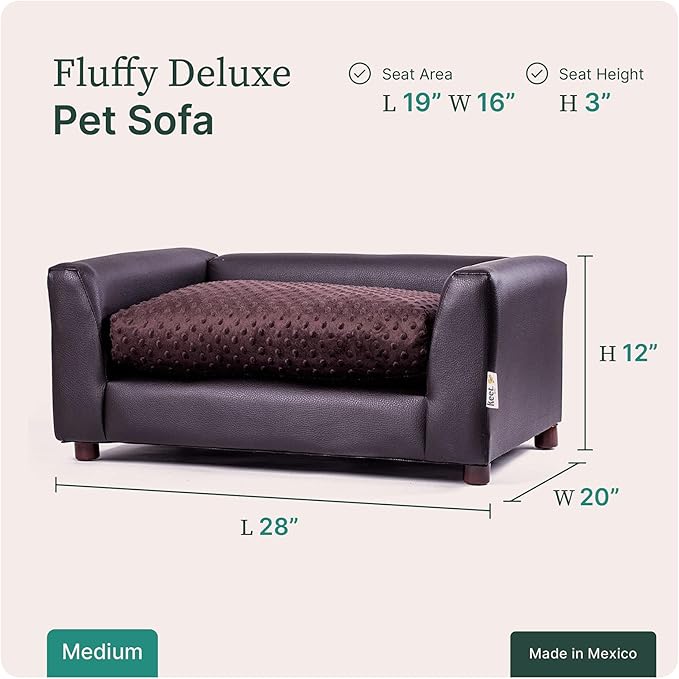 Keet Fluffy Deluxe Pet Bed, Chocolate, Medium