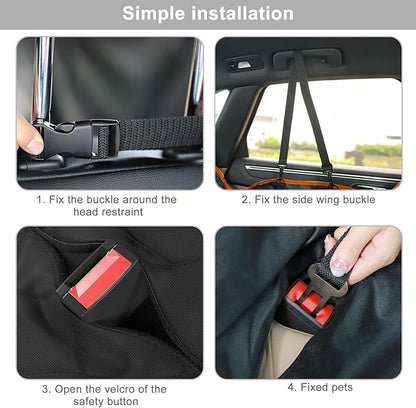 Dog Car Seat Cover for Back Seat with Mesh Window, 600D Heavy Duty Waterproof Hammock, Universal Fit for Cars and SUVs (Standard 56.5"x53")