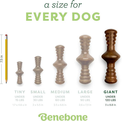 Benebone Zaggler Rolling Dog Chew Toy for Aggressive Chewers, Real Peanut, Giant, Made in USA, Giant