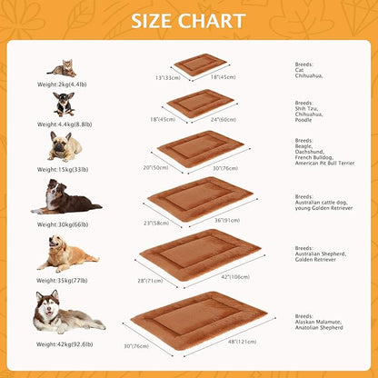 Reversible Dog Bed Mat with Plush and Corn Velvet,Soft Warm Pet Cushion, Dual Purpose Washable Sleeping Mattress Bed for Small Medium Large Dog and Cat XB004 (18 * 13", Orange)
