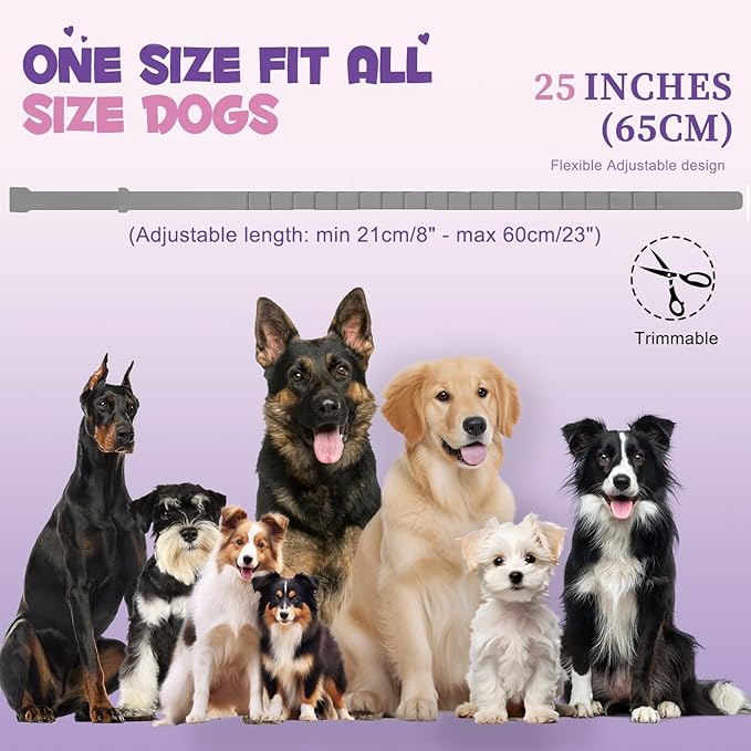 4 Pack Calming Collar for Dogs with Natural Pheromone | Dog Calming Collar Helps Reduce Unwanted Behavior | Stress Relief for Puppy & Adult Dogs, ‌Waterproof Calm & Relaxation Lasts 60 Days (Grey)