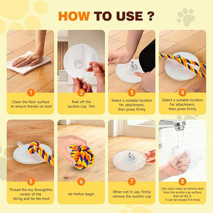Interactive Dog Toys with Strong Gel Suction Cup, Dog Toys for Aggressive Chewers, Tug of War Dog Toy, Mentally Stimulating Toys for Small Dog/Puppy Teething Toys, Orange