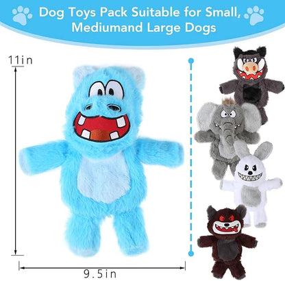Bzonsmart 6 Pack Squeaky Dog Toys.Tough Plush Chew Toys for Dogs.Interactive Dog Toys to Keep Puppies Medium Large Breed Dogs Busy .Durable Anti-Boredom Dog Toys for Teething & Playtime.
