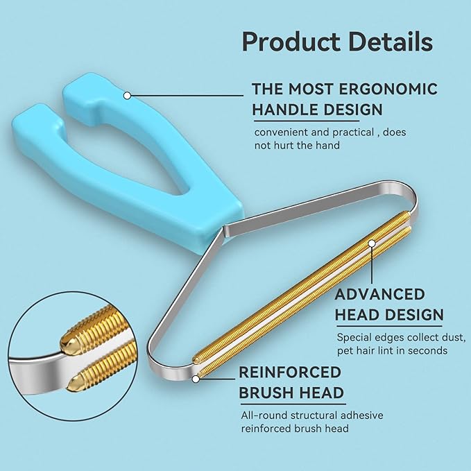 Pet Hair Remover, Dog and Cat Hair Remover, Wool Hair Remover, Carpet Rake for Pet Hair Removal, Carpet Rake, Pile Brush, Hand Shaver for Carpets, Car Cushions, Sofas, Pet Beds, Furniture & Rug