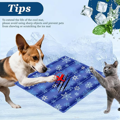 Cooling Mat for Dogs - 2025 Upgraded 23.6"x17.7" Washable Pet Cooling Pad, Non-Slip Kennel Bed for Summer, Portable Ice Mat for Dogs/Cats