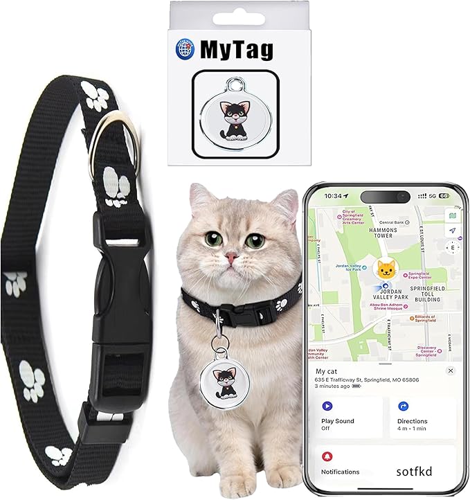 Cat Tracker Collar-Cat GPS Tracker-GPS Tracker for Cats-Pet Tracker | Dual-System Tracker | Android and iOS Universal | Waterproof | No Monthly Fee | Works with Any Collar