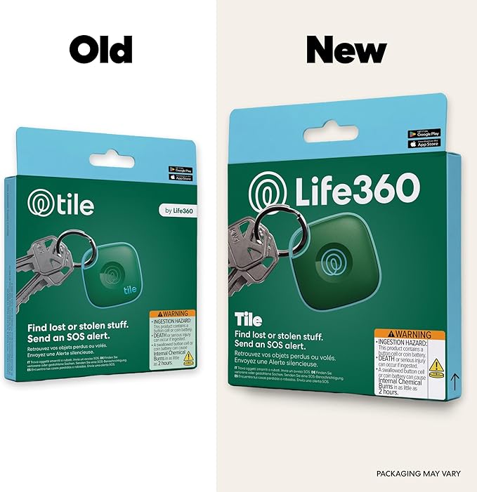 Life360 Tile - Bluetooth Tracker, Keys Finder and Item Locator for Keys, Bags and More. Phone Finder. Both iOS and Android Compatible. 1-Pack (Green Surf)