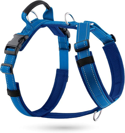 No Pull Dog Harness with Handle, Soft Mesh Padded Adjustable for Small Medium Large Dogs | Reflective Easy Walk Harness with Front Clip for Training, Running & Outdoor (Royal Blue, S)