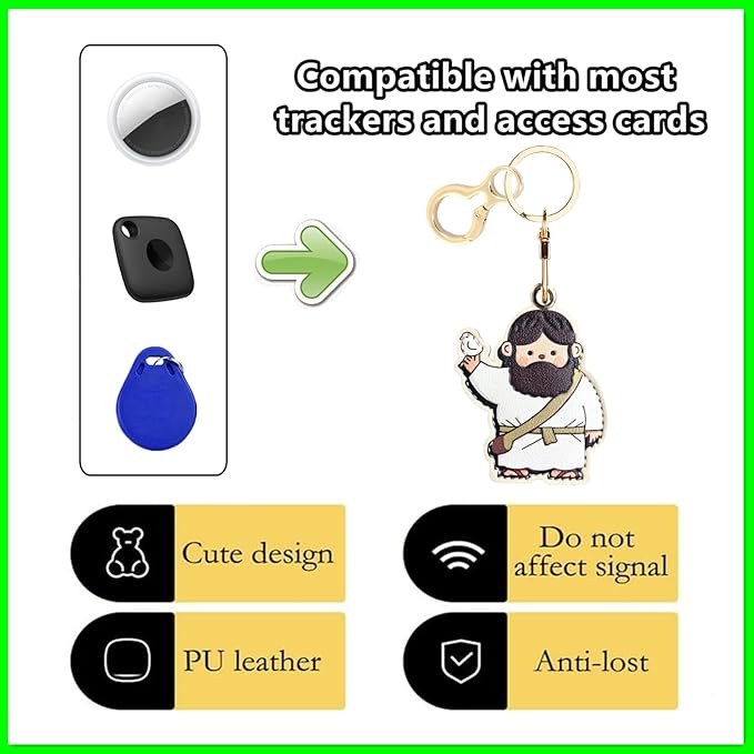 Leather Keychain Holder Case Compatible with AirTag,Cute Protective Cover with Keyring,Anti-Scratch Finder GPS Tracker Case for Wallet Keys,bag,pets,Backpack(D)