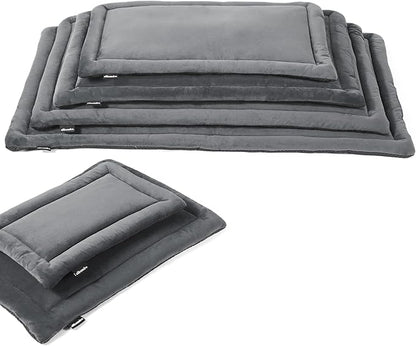 Allisandro Lightweight Waterproof Dog Bed Pad, 1.5" Thick Travel Mat for Crates, Kennels & Elevated Beds, Washable Non-Slip Sleeping Mat for Small to Large Dogs, 24 x 18 Inches, Dark Grey