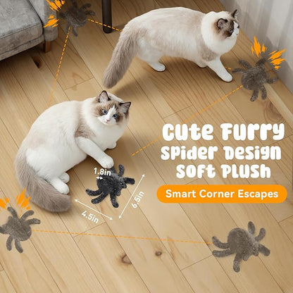 Pawingcat Cat Toys Interactive Remote Control Cat Toy Horror Spider Moving Cat Toy 2 Modes Interactive Cat Toys for Indoor Cats with 3 Speeds