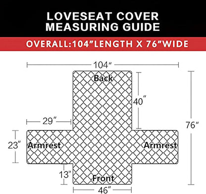 Easy-Going Reversible Loveseat Couch Cover for 2 Cushion Couch Sofa Cover for Dogs Water Resistant Furniture Protector with Foam Sticks Elastic Straps for Pet (Loveseat, Black/Black)