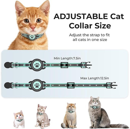 GPS Cat Tracker Collar(iOS & Android), Bluetooth Mini GPS Dog Tracker, Smart Pet Activity Tracker, No Monthly Fee, Work with Apple Find My & Google Find Hub, Finder Tag for Pets,Items 2P Blue