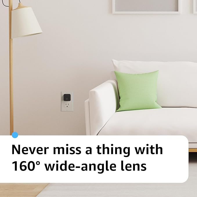 ALPHA TECH WiFi Indoor Pet Camera – 160° Wide-Angle – App Control – Dual-Band 2.4G/5G WiFi – Plug-in Home Camera for Pet Care – iOS & Android