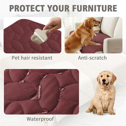 Ameritex Pet Bed Cover Dog Bed Blanket for Sofa and Furniture Waterproof New Pattern Design (30x70 Inch, Burgundy)