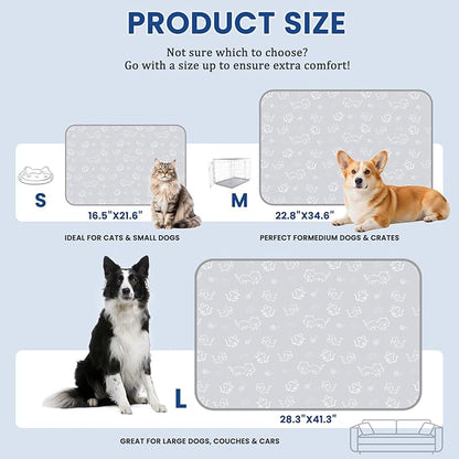 SUPRIY Dog & Cat Cooling Mat with Bandana - Pet Cooling Pad & Pet Scarf Set for Summer(QMAX>0.4) for Pet in Summer, Washable, Non-Toxic (Medium22.8 x34.6)