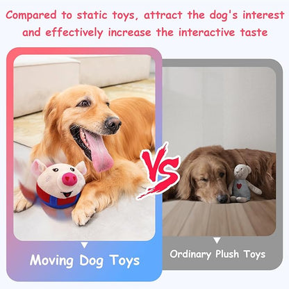 Interactive Dog Toys, Squeaky Dog Toys with Jumping Wiggling, Rechargeable Chew Dog Toy for Small/Medium/Large Dogs to Keep Them Busy