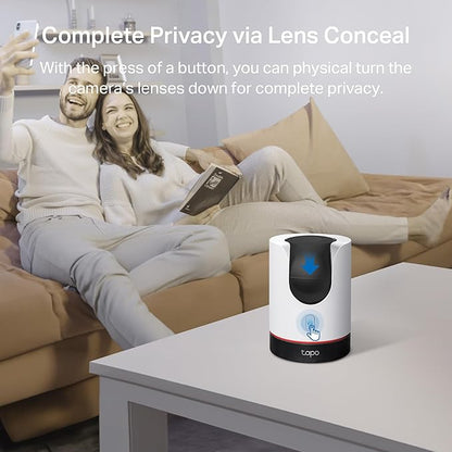 TP-Link Tapo 2K QHD Pan/Tilt Wi-Fi Camera | Apple HomeKit | Physical Privacy Mode | Color Night Vision | Motion Tracking | 2-Way Audio | Local/Cloud Storage | Works w/Alexa&Google Home | (Tapo C225)