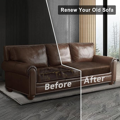 ANARACHON Leather Look Couch Cushion Covers Sofa Seat Slipcovers Sets Couches Furniture Protector for Sectional Armchair Loveseat Pets Kids Stretch Spandex Fabric (1 Cushion Loveseat, Brown)