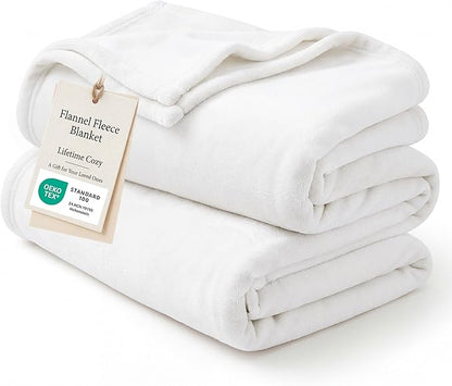 Bedsure GentleSoft Fleece Bed Blankets Full Size White - Soft Lightweight Plush Fuzzy Cozy Luxury Blanket Microfiber, 84x90 inches