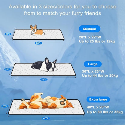 Cozyide Dog Cooling Mat, Extra Large Cooling Mat for Dogs, Reversible Pad for Pet, 40" L x 28" W, Dark Grey