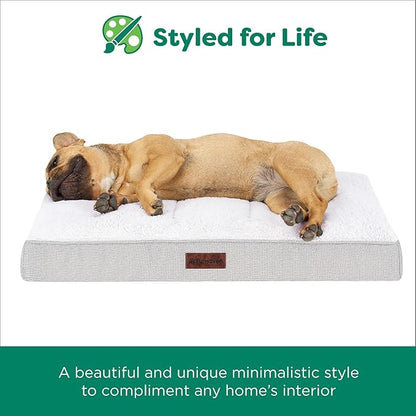 Furhaven Orthopedic Dog Bed – Classic Cushion with Plush Tufted Top, Supportive Foam Mattress, Removable Washable Cover, Joint Relief - Gray, Jumbo