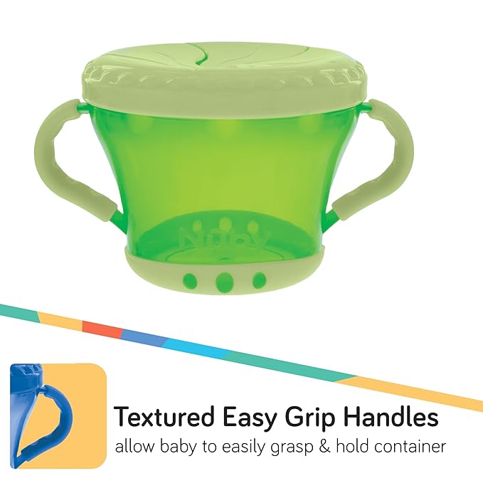 Nuby 2-Pack Snack Keepers, Blue and Green