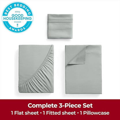 Mellanni Extra Deep Twin XL Sheets - 3 PC Iconic Collection Bedding - Hotel Luxury, Ultra Soft, Cooling Bed Sheets - Wrinkle, Fade, Stain Resistant (Twin Extra Long, Spa Mint)