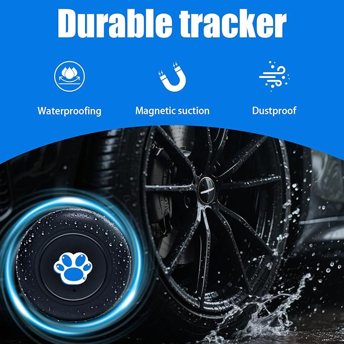GPS Tracker for Vehicles Cars Motorcycles,No Monthly Fee No Subscription,Real-Time Location Tracking Device, Magnetic Mini GPS Tracker for Car Pets Dogs Elderly and Valuables (TG22)
