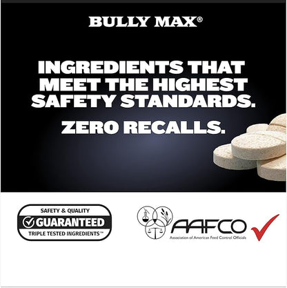 Bully Max 2-in-1 Muscle Builder Chewable Tablets for Dogs - Puppy & Dog Vitamins, Supplements for Muscle Gain & Growth - Canine Multivitamins Essentials for All Breeds & Ages - 30 Tabs