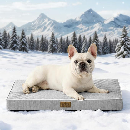 COZY KISS Cooling Dog Bed for Crate, Waterproof Dog Crate Mat with Removable Washable Cover, Orthopedic Egg Crate Foam Support, Dog Crate Bed 29x18x3 Inch,Silver Grey