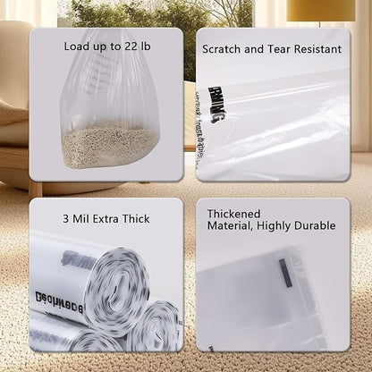 150 Pack Heavy Duty Self-Cleaning Litter Box Liners, Compatible with Litter-Robot 3/4, Extra Thick Waste Drawer Liners, 9-11 Gallons of Capacity, Easy to Empty