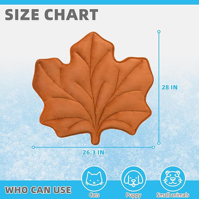 KOOLTAIL Self Warming Cat Bed Mat for Indoor Cats Dogs, Reversible Cozy Pet Heated Pad Blanket with Thermal Foil, Thicken Cat Window Perch, Puppy Kitten House for Crate, Desk, Floor,Outdoor,Maple Leaf