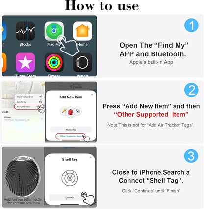Air Tracker Tag, [MFi Certified] Smart Tag, Pet Bluetooth Tracker for Apple Find My, IP68 Waterproof,Replaceable Battery, Key Finder and Item Locator for Keys, Bags, Pets, Wallet-Black