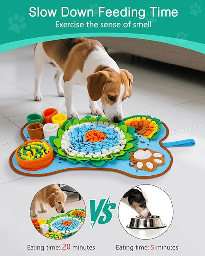 ORIA Snuffle Mat for Dogs, 25x17'' Interactive Slow Feeder Mat with Mental Stimulation for Boredom, Anxiety Relief, Dog Puzzle Toy & Treats Hunting Game for Small Medium Dogs Puppies