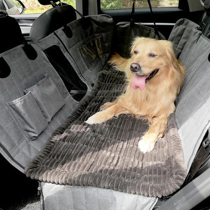 Awjcsv Dog Car Seat Cover for Back Seat, Dog Bed for Car, Fit for Backseat Extenders, Car Seat Protector, Nonslip Soft Durable for Cars Trucks and SUVs (Black, 24.8" x 54")