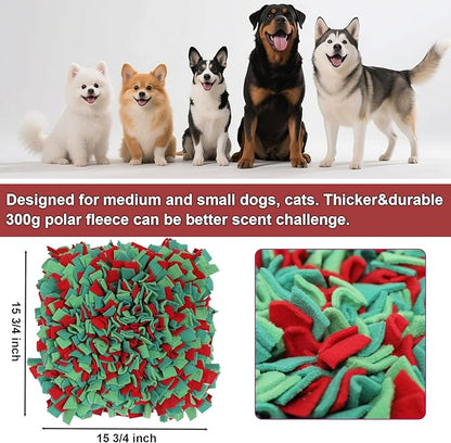 Ablechien Snuffle Mat for Dogs - Christmas Dog Toys, Sniff Mats for Dogs - Nosework Training Mats for Foraging Instinct, Enrichment Toys for Small/Medium/Large Pets