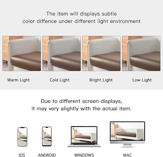 Yates Home PU Leather Couch Sofa Cushion Slipcover Water-Proof Elastic Chair RV Seat Covers Sofa Furniture Protector Slip Cover for Settee Seater Replacement in Living Room（Loveseat, Camel）