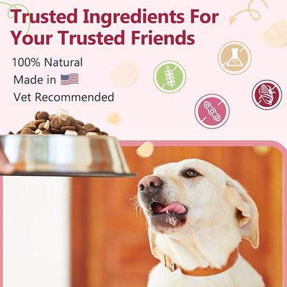 Glucosamine for Dogs, Joint Supplement for Dogs, Chondroitin, MSM, Hemp, Turmeric, Omega 3 for Pain Relief & Skin Health, Dog Hip and Joint Supplement with Calcium Support Bones Health, 120 Chews