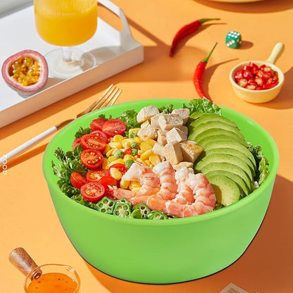 Set of 4 Plastic Prep Bowls with Lids，Microwave and Dishwasher Safe,Ideal for Baking, Prepping, Cooking and Serving Food (Green)
