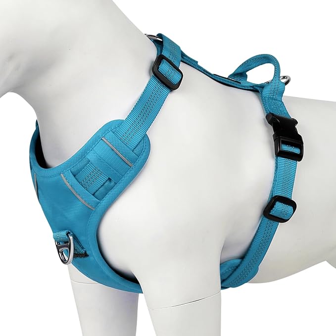 Plutus Pet No Pull Dog Harness, Reflective Adjustable Dog Vest Harness with Handle, Escape Proof, Soft Padded for Small Medium Large Dogs (Light Blue, XS)