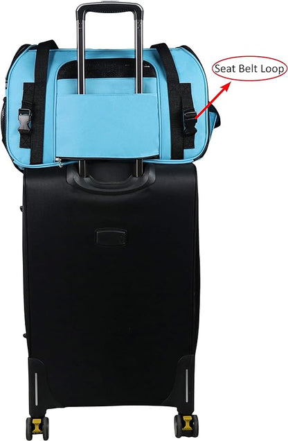 EliteField Soft Pet Carrier (3 Year Warranty, Airline Approved) Soft Sided Dog Puppy Cat Carrier Travel Bag (X-Large: 21" L x 12" W x 13" H, Sky Blue)