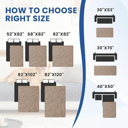 Waterproof Dog Bed Cover Pet Blanket, Soft Couch Cover for Dogs Washable, Non-Slip Dog Blanket Protect Furniture Couch Sofa Car for Puppy Large Dogs Cat (82x102 Inch, Khaki)